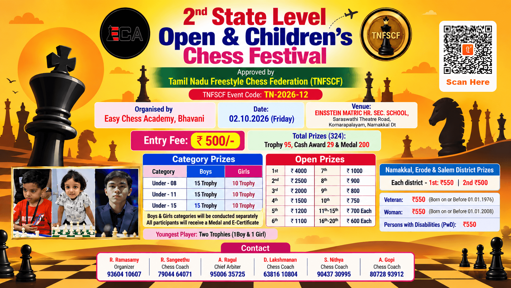 2nd State Level Open & Childrens Chess Festival